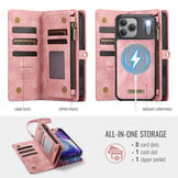 iPhone 18 Pro Max / iPhone 17 Pro Max afneembare 2 in 1 portemonnee hoes & backcover - Lichtroze