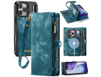 Caseme iPhone 18 Pro Max / iPhone 17 Pro Max afneembare hoes 2 in 1 portemonnee - Petrol