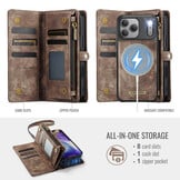iPhone 18 Pro Max / iPhone 17 Pro Max afneembare 2 in 1 portemonnee hoes & backcover - Bruin