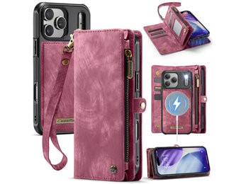 Caseme iPhone 18 Pro Max / iPhone 17 Pro Max afneembare hoes 2 in 1 portemonnee - Rood