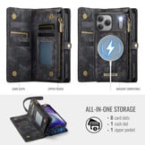 iPhone 18 Pro / iPhone 17 Pro afneembare 2 in 1 portemonnee hoes & backcover - Zwart