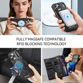 iPhone 18 Pro / iPhone 17 Pro afneembare 2 in 1 portemonnee hoes & backcover - Zwart