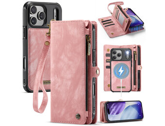 Caseme iPhone 18 Pro / iPhone 17 Pro afneembare hoes 2 in 1 portemonnee - Lichtroze