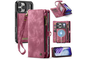 Caseme iPhone 18 Pro / iPhone 17 Pro afneembare hoes 2 in 1 portemonnee - Rood