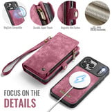 iPhone 18 Pro / iPhone 17 Pro afneembare 2 in 1 portemonnee hoes & backcover - Rood