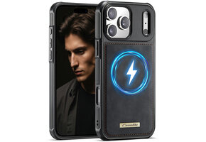 Caseme iPhone 18 Pro Max / iPhone 17 Pro Max Magnetisch leren TPU backcover - Zwart