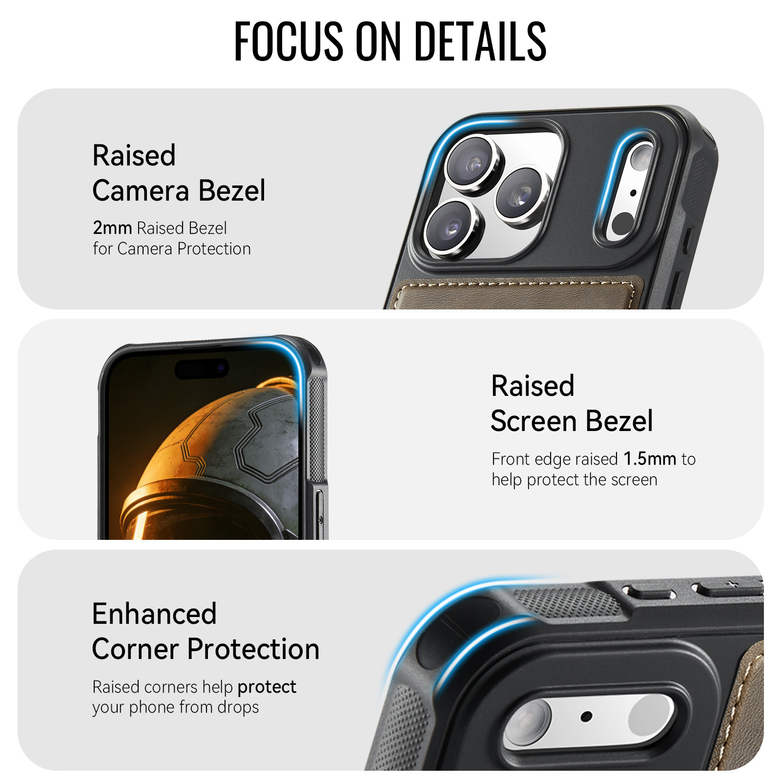 iPhone 18 Pro Max / iPhone 17 Pro Max Magnetisch leren TPU backcover met verhoogde camerarand - Bruin