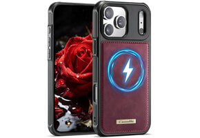 Caseme iPhone 18 Pro Max / iPhone 17 Pro Max Magnetisch leren TPU backcover - Rood