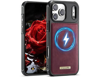 Caseme iPhone 18 Pro Max / iPhone 17 Pro Max Magnetisch leren TPU backcover - Rood