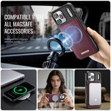 iPhone 18 Pro Max / iPhone 17 Pro Max Magnetisch leren TPU backcover met verhoogde camerarand - Rood