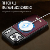 iPhone 18 Pro Max / iPhone 17 Pro Max Magnetisch leren TPU backcover met verhoogde camerarand - Rood