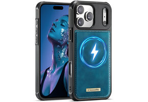 Caseme iPhone 18 Pro Max / iPhone 17 Pro Max Magnetisch leren TPU backcover - Petrol