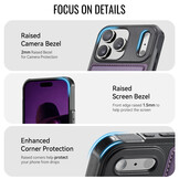 iPhone 18 Pro Max / iPhone 17 Pro Max Magnetisch leren TPU backcover met verhoogde camerarand - Paars
