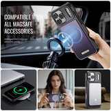 iPhone 18 Pro Max / iPhone 17 Pro Max Magnetisch leren TPU backcover met verhoogde camerarand - Paars