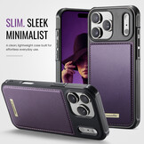 iPhone 18 Pro Max / iPhone 17 Pro Max Magnetisch leren TPU backcover met verhoogde camerarand - Paars