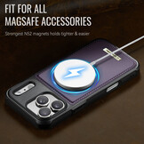 iPhone 18 Pro Max / iPhone 17 Pro Max Magnetisch leren TPU backcover met verhoogde camerarand - Paars