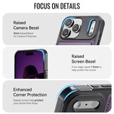 iPhone 18 Pro / iPhone 17 Pro Magnetisch leren TPU backcover met verhoogde camerarand - Paars