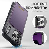 iPhone 18 Pro / iPhone 17 Pro Magnetisch leren TPU backcover met verhoogde camerarand - Paars