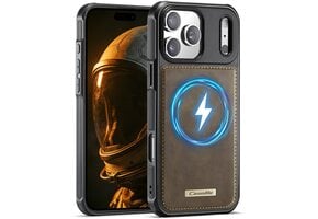 Caseme iPhone 18 Pro / iPhone 17 Pro Magnetisch leren TPU backcover - Bruin