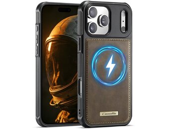 Caseme iPhone 18 Pro / iPhone 17 Pro Magnetisch leren TPU backcover - Bruin