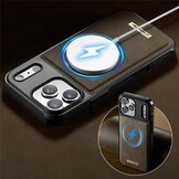 iPhone 18 Pro / iPhone 17 Pro Magnetisch leren TPU backcover met verhoogde camerarand - Bruin