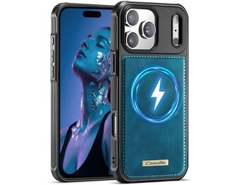 Caseme iPhone 18 Pro / iPhone 17 Pro Magnetisch leren TPU backcover - Petrol