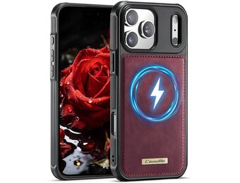 Caseme iPhone 18 Pro / iPhone 17 Pro Magnetisch leren TPU backcover - Rood