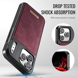 iPhone 18 Pro / iPhone 17 Pro Magnetisch leren TPU backcover met verhoogde camerarand - Rood