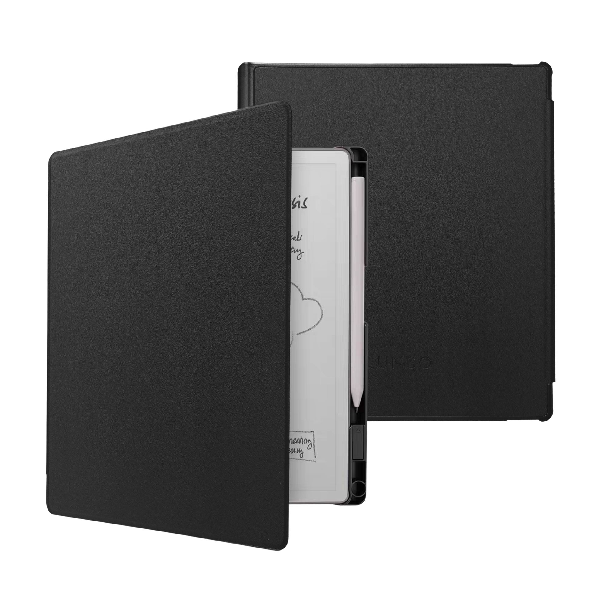 ReMarkable Paper Pure book folio sleepcover PU leren hoes met stylushouder en auto-wake - Zwart