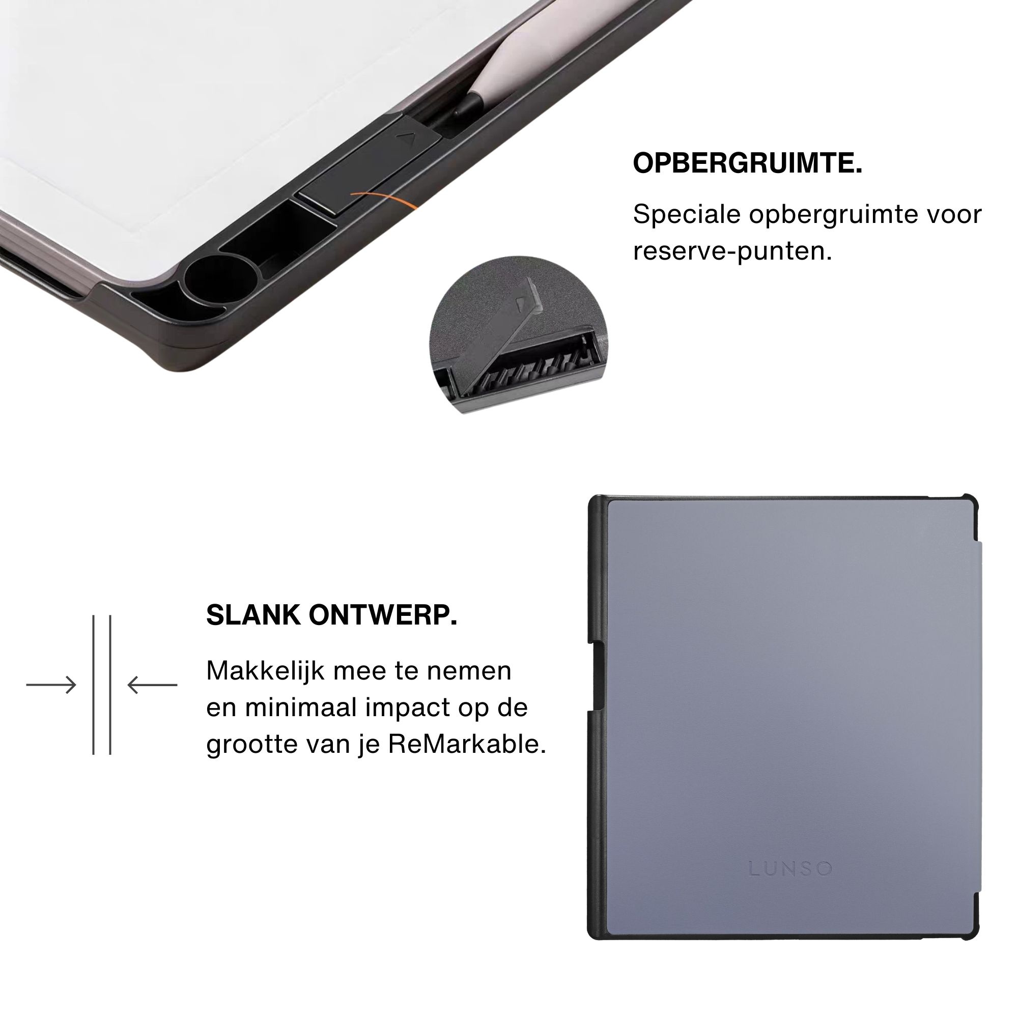 ReMarkable Paper Pure book folio sleepcover PU leren hoes met stylushouder en auto-wake - Lavendel