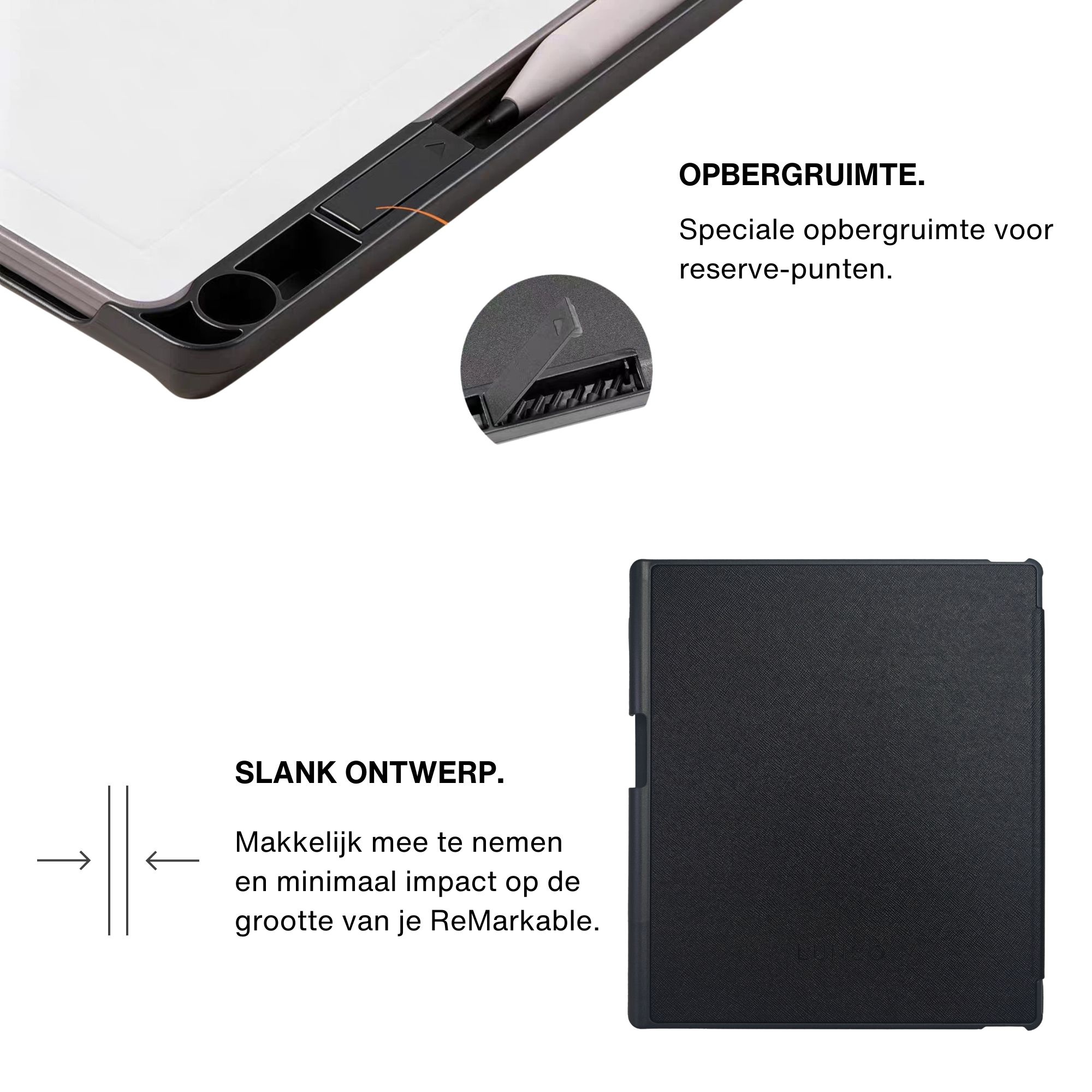 ReMarkable Paper Pure hoes Vegan Saffiano leren sleepcover - Zwart
