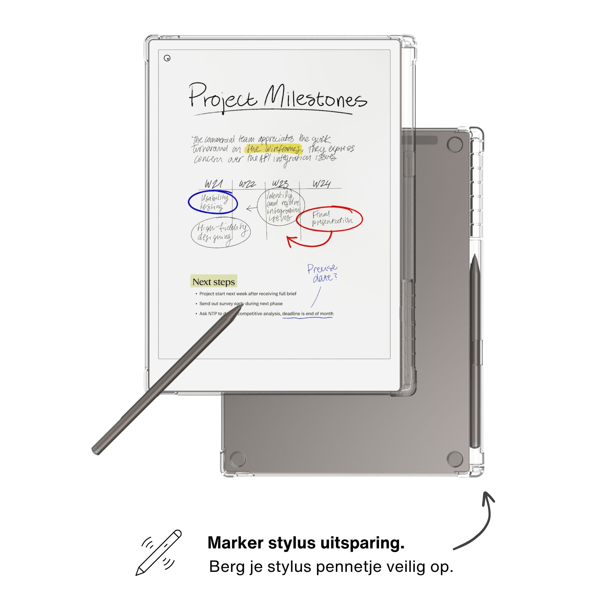 ReMarkable Paper Pro hoes (11.8 inch) - TPU Backcover - Transparant