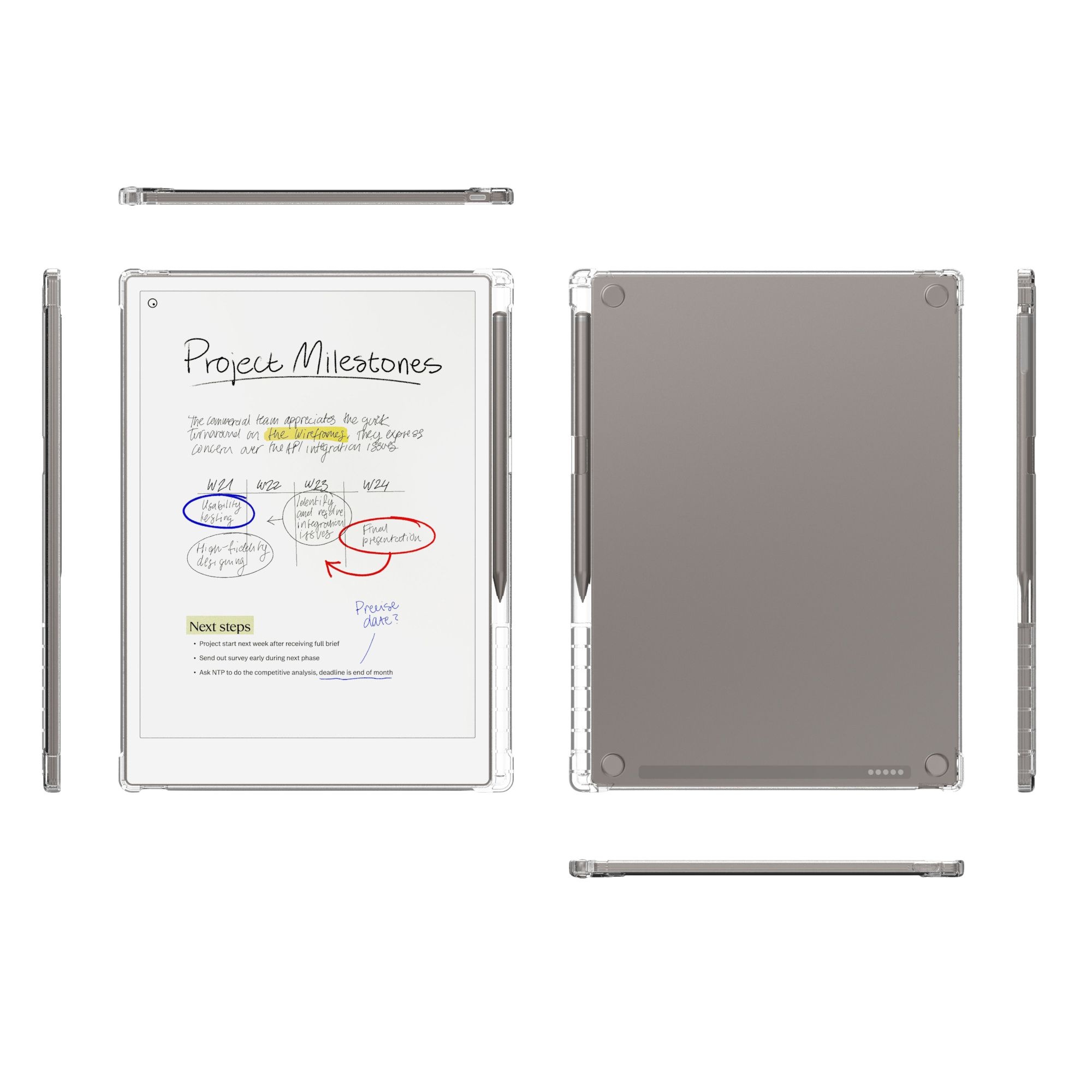 ReMarkable Paper Pro hoes (11.8 inch) - TPU Backcover - Transparant