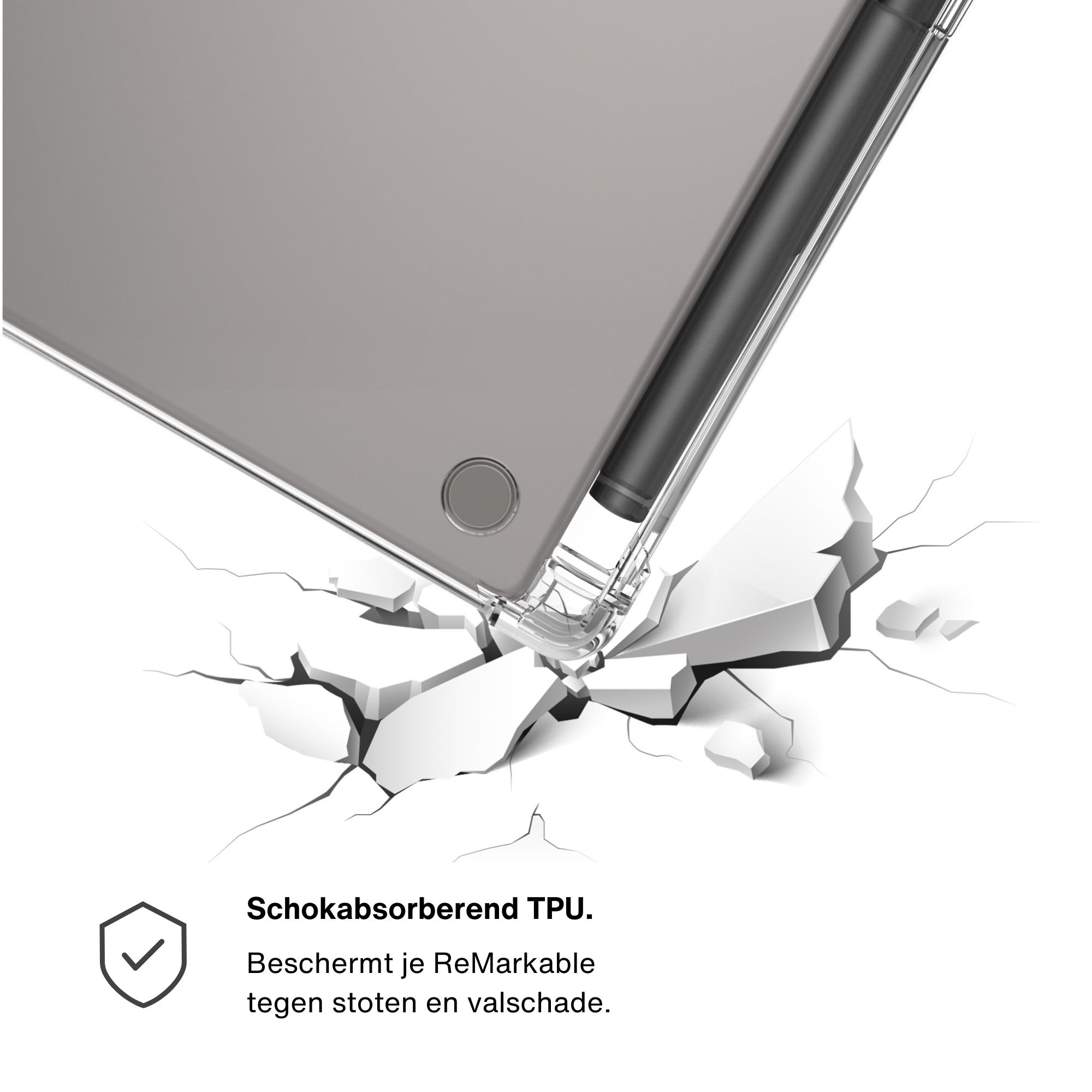 ReMarkable Paper Pro Move hoes (7.8 inch) - TPU Backcover - Transparant