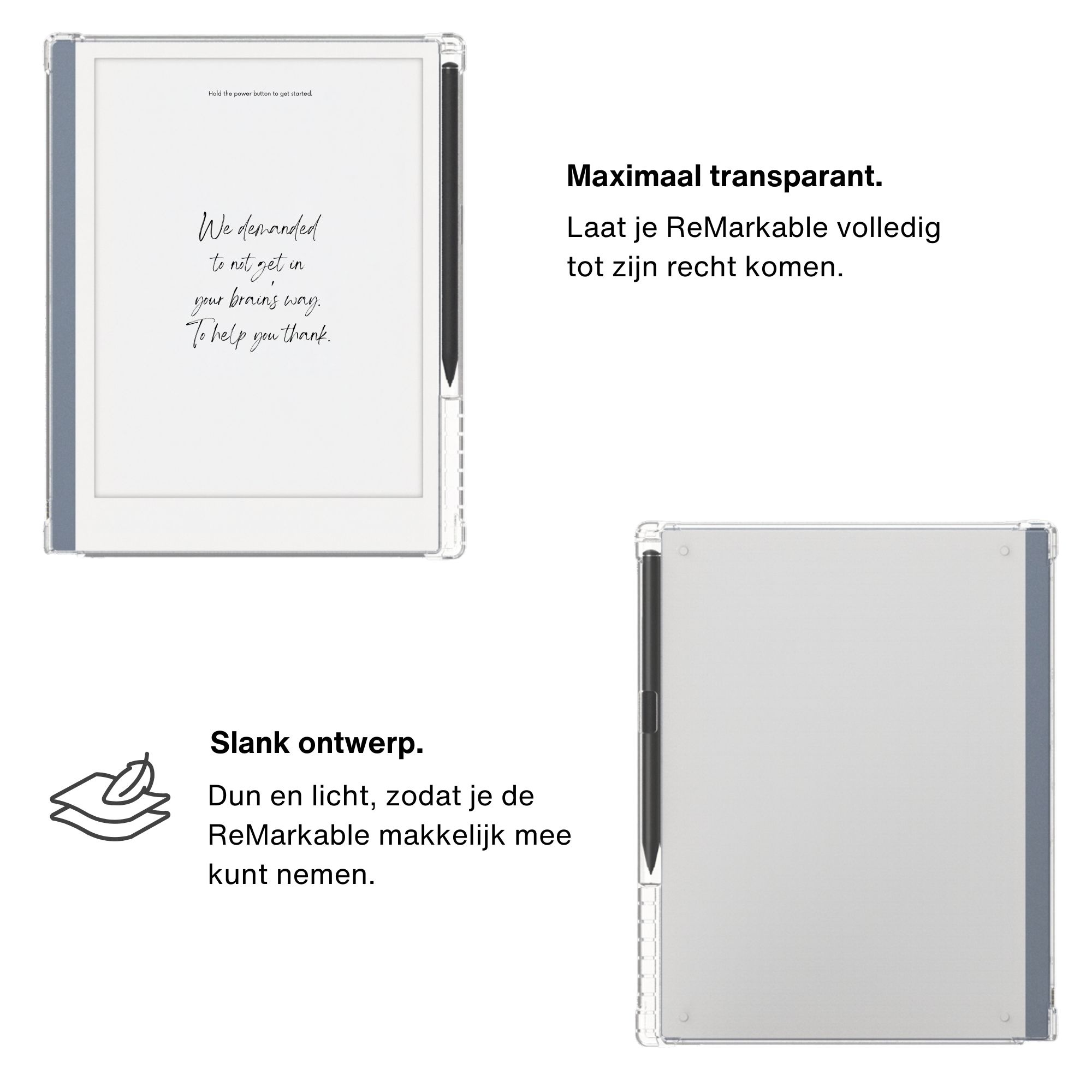 ReMarkable 2 hoes (10.3 inch) - TPU Backcover - Transparant