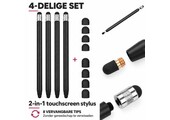 Casety 4 stuks stylus touchscreen pennetjes - Zwart
