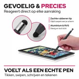 4 stuks universele 2-in-1 stylus touchscreen pennetjes voor smartphone, tablet en e-reader - Zwart