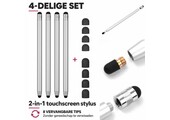 Casety 4 stuks stylus touchscreen pennetjes - Zilver
