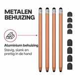 4 stuks universele 2-in-1 stylus touchscreen pennetjes voor smartphone, tablet en e-reader - Goud