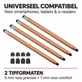 4 stuks universele 2-in-1 stylus touchscreen pennetjes voor smartphone, tablet en e-reader - Goud