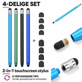 4 stuks universele 2-in-1 stylus touchscreen pennetjes voor smartphone, tablet en e-reader - Gemixte kleuren