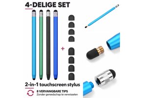 Casety 4 stuks stylus touchscreen pennetjes - Gemixte kleuren