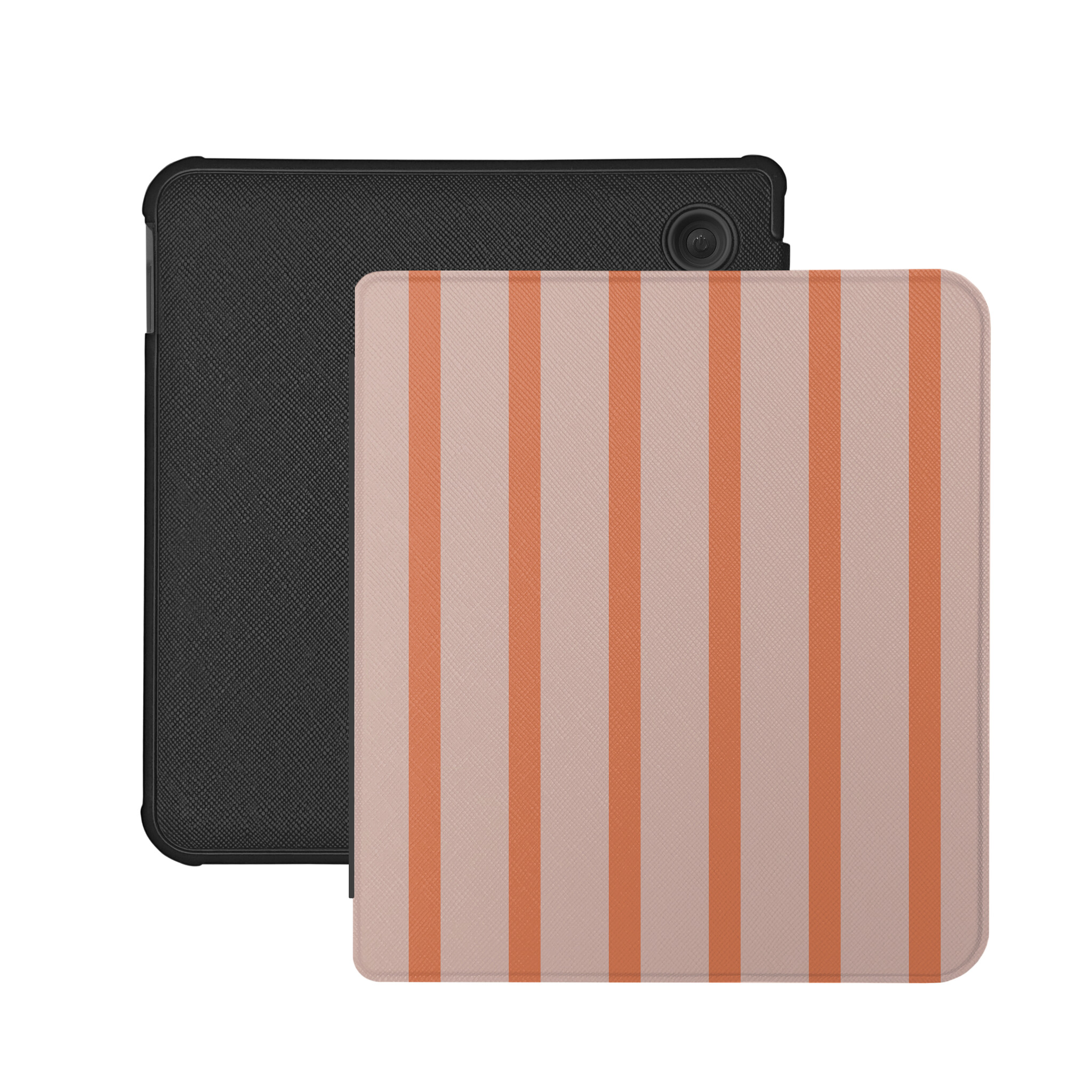 Kobo Libra Colour Hoesje - Vegan Saffiano Leren Sleep Cover - Met Handband en Auto Wake/Sleep - Tangerine Blush