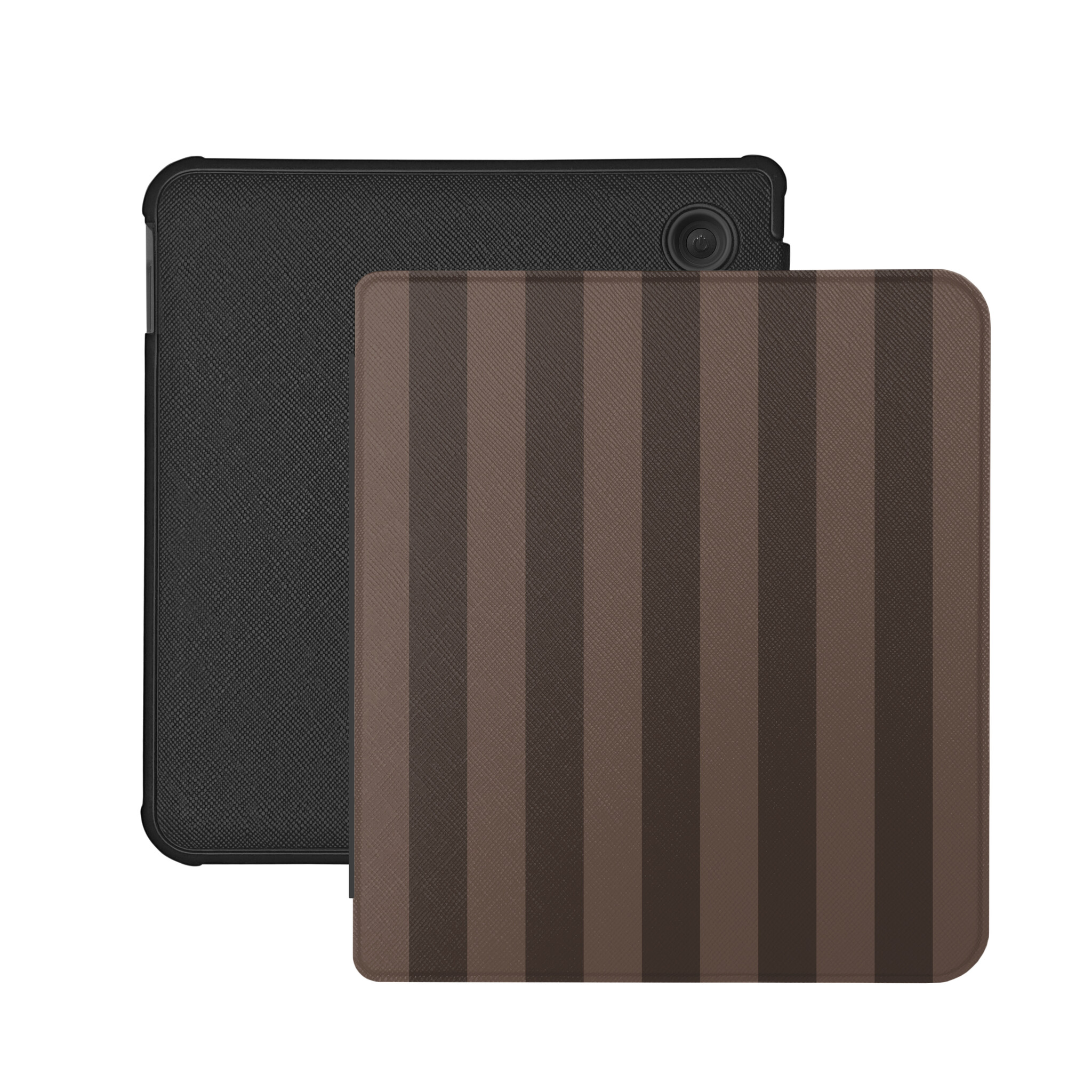 Kobo Libra Colour Hoesje - Vegan Saffiano Leren Sleep Cover - Met Handband en Auto Wake/Sleep - Espresso
