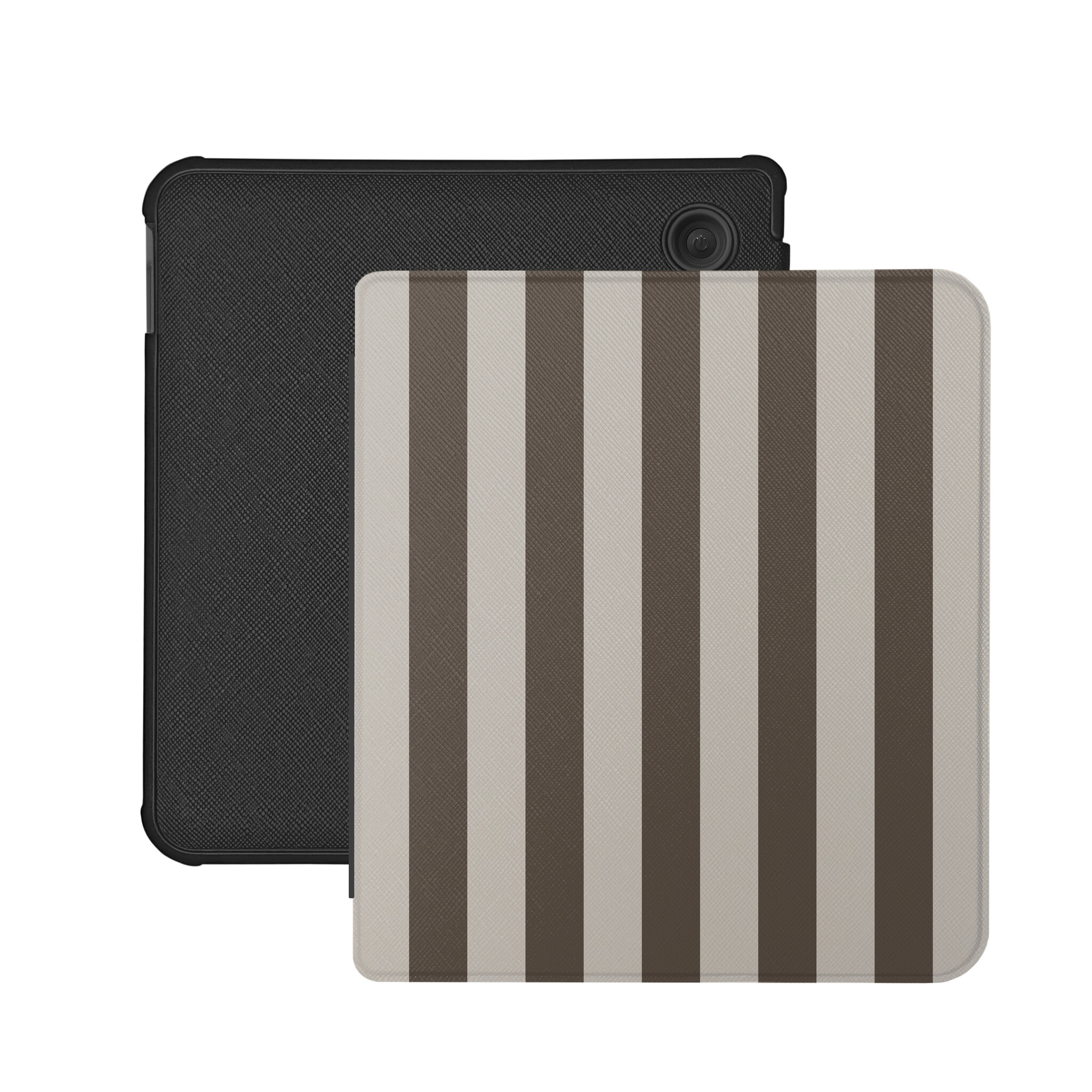 Kobo Libra Colour Hoesje - Vegan Saffiano Leren Sleep Cover - Met Handband en Auto Wake/Sleep - Café au Lait
