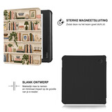 Kobo Libra Colour Hoesje - Vegan Saffiano Leren Sleep Cover - Met Handband en Auto Wake/Sleep - Libris