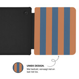 Kobo Libra Colour Hoesje - Vegan Saffiano Leren Sleep Cover - Met Handband en Auto Wake/Sleep - Rusty Blue