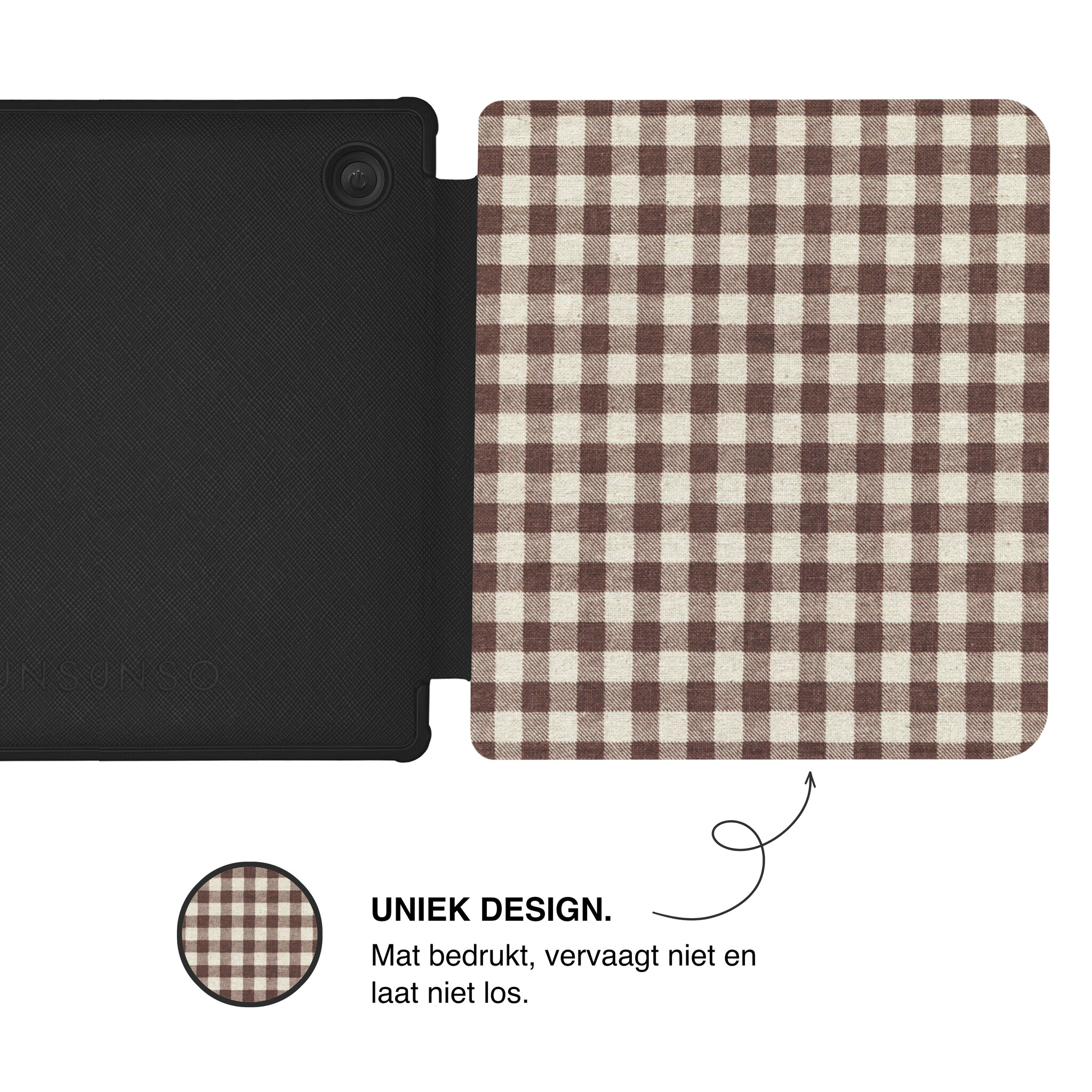 Kobo Libra Colour Hoesje - Vegan Saffiano Leren Sleep Cover - Met Handband en Auto Wake/Sleep - Sunday Brunch