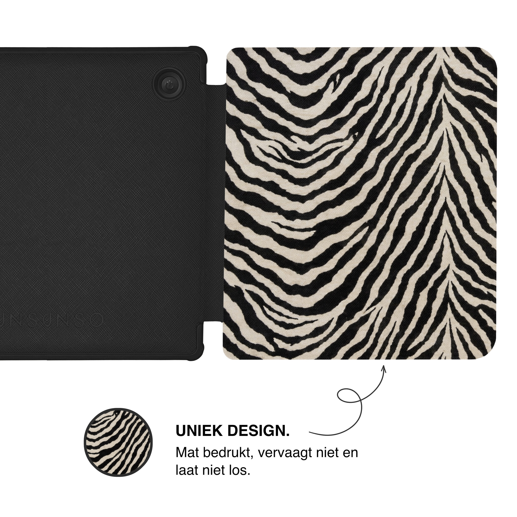 Kobo Libra Colour Hoesje - Vegan Saffiano Leren Sleep Cover - Met Handband en Auto Wake/Sleep - Untamed