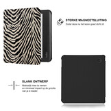 Kobo Libra Colour Hoesje - Vegan Saffiano Leren Sleep Cover - Met Handband en Auto Wake/Sleep - Untamed
